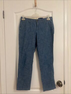 GAP Men's Blue Chambray Straight-Leg Chinos